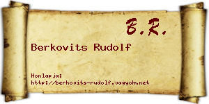 Berkovits Rudolf névjegykártya