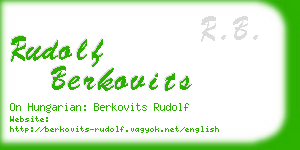 rudolf berkovits business card